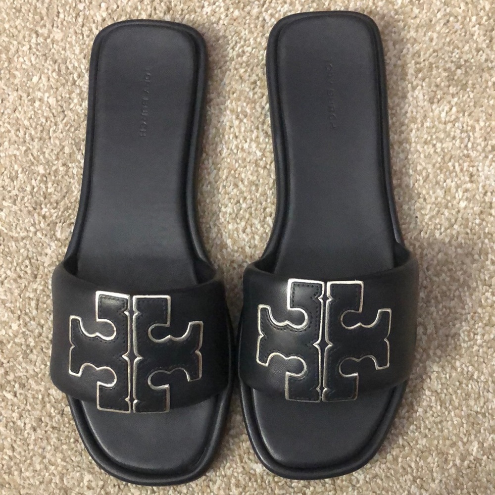 Tory Burch Double-T Leather Sport Slide Sandal (Women)